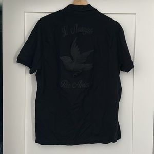 Gucci Men’s Black Embroidery Polo T-Shirt